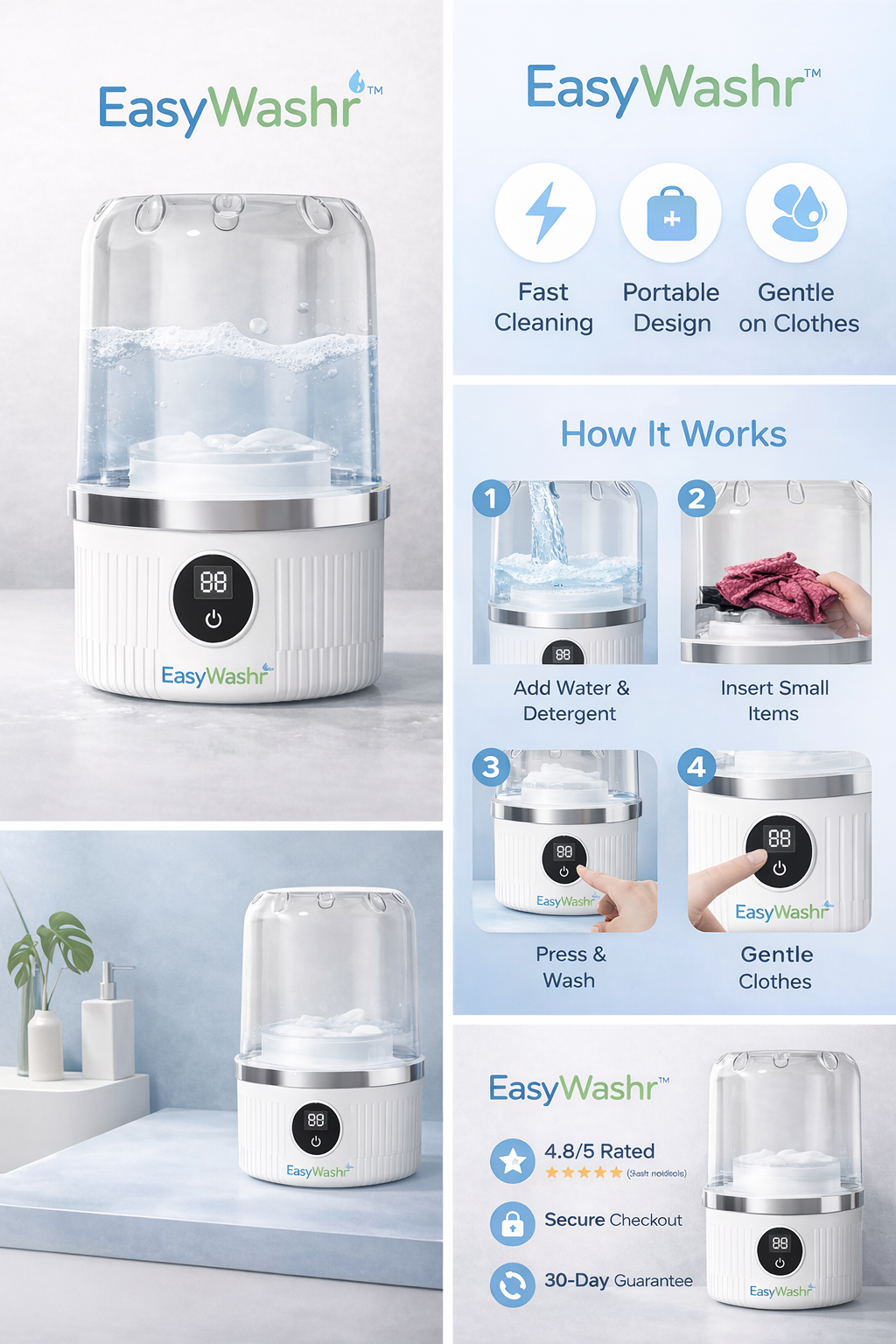 EasyWashr™ Portable Mini Washing Machine